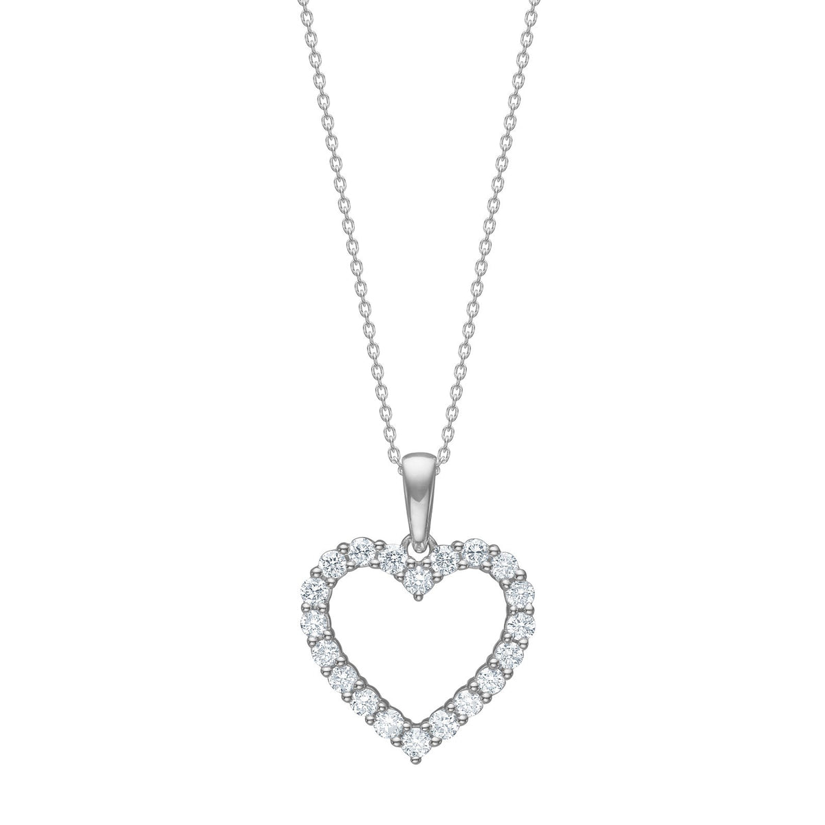 LUXURY 14kt. guldhalskæde hjerte m. lab grown diamant 0,46ct TW/VS2