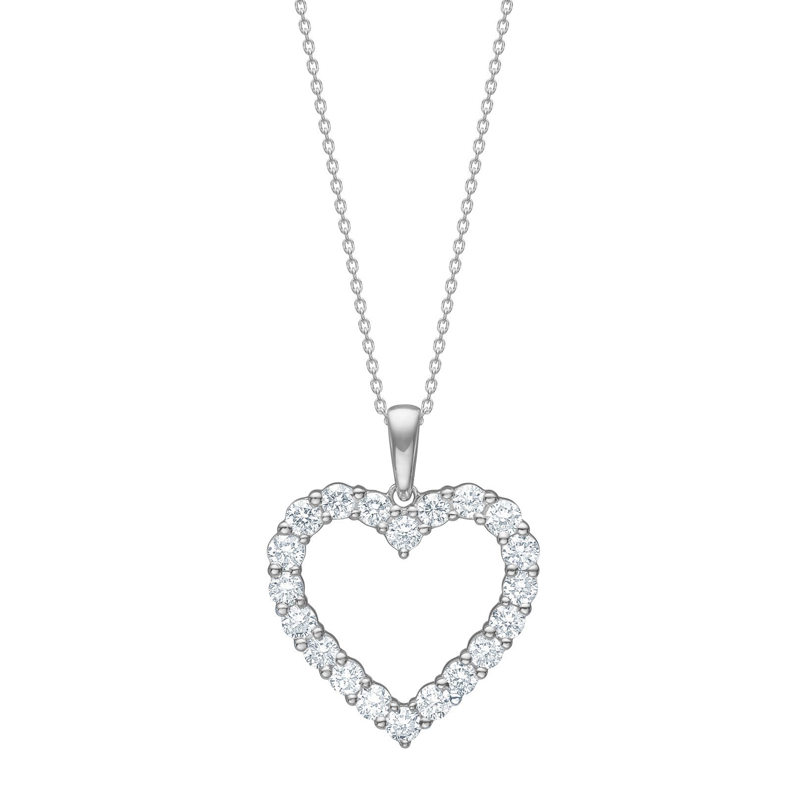 LUXURY 14kt. guldhalskæde hjerte m. lab grown diamant 0,95ct TW/VS2