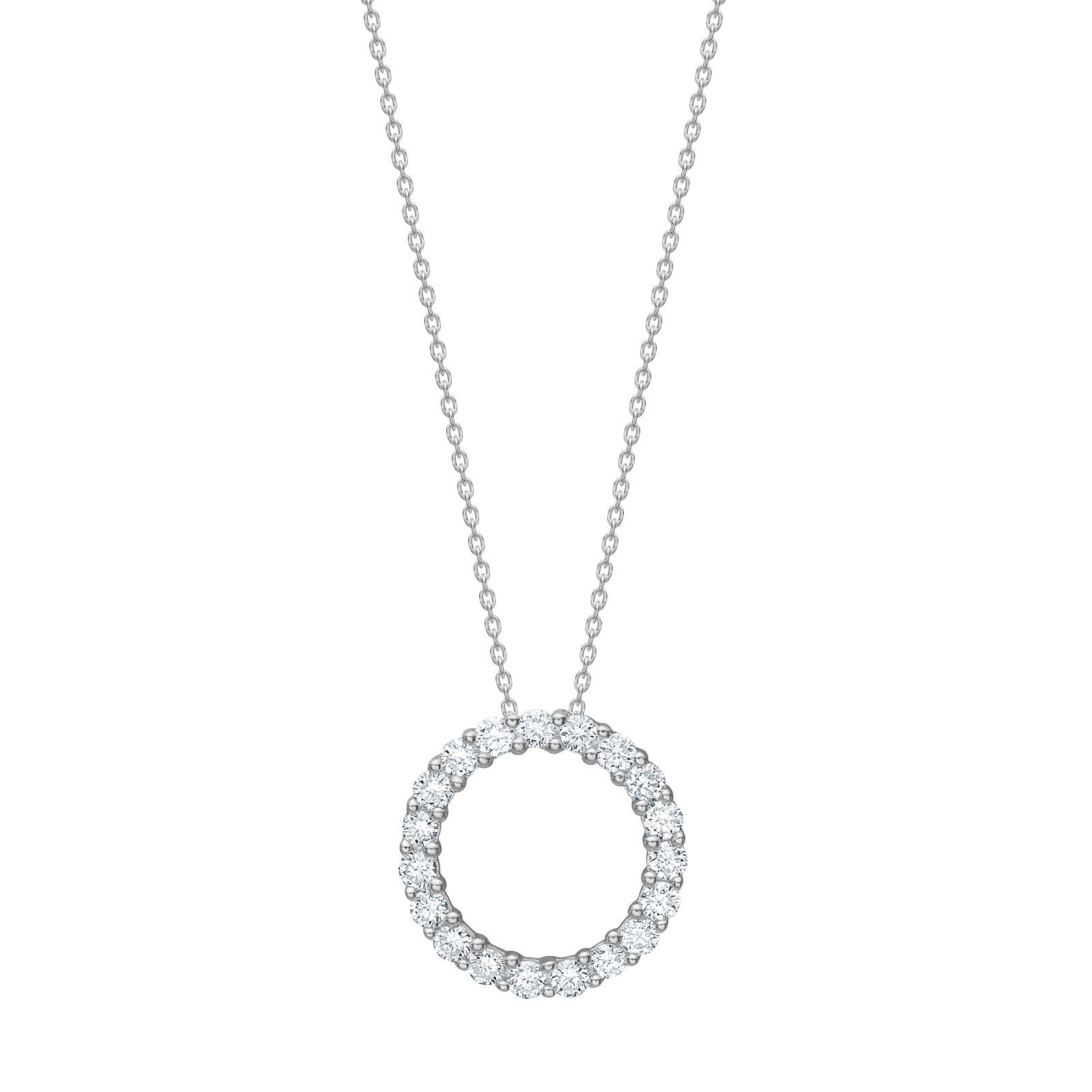 LUXURY 14kt. guldhalskæde cirkel m. lab grown diamant 0,495ct TW/VS2