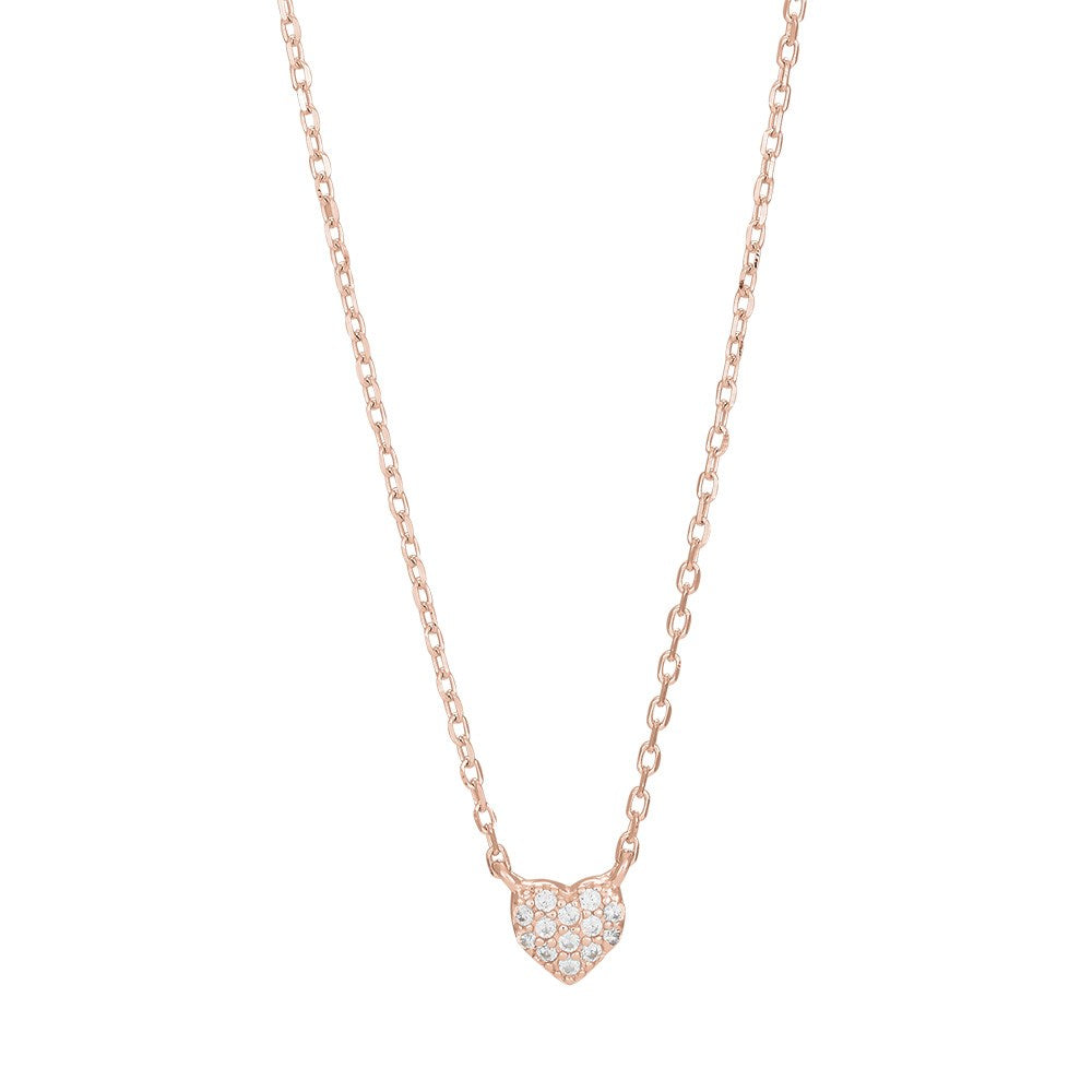 Silver pendant ALMANOR with cz. incl. chain - Rose gold plated