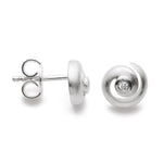 925/- mattierter Ohrring, Br 0,03ct W-SI