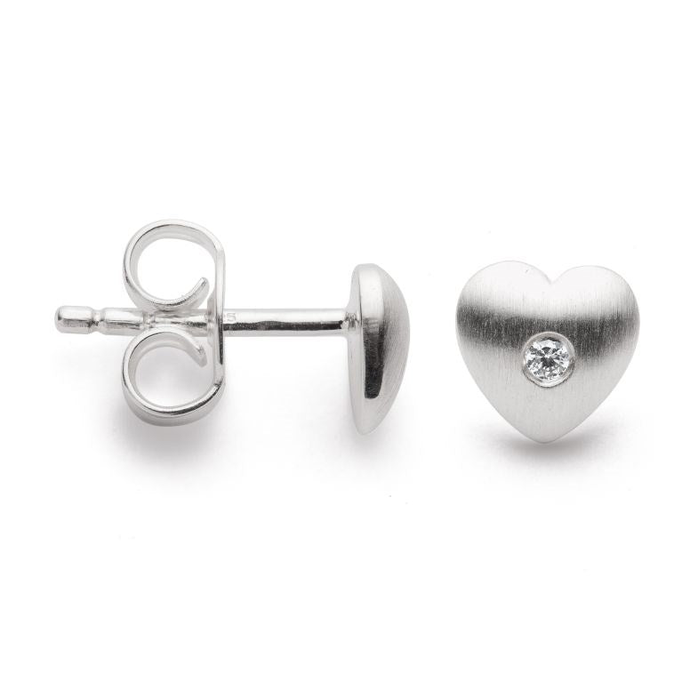 925/- Ohrringe mattiert, Durchmesser 0,02ct W-SI - Nicht rhodiniert