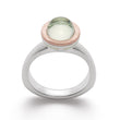925/- Ring, teils rosa fg matt/gebürstet, GRÜNER Amethyst 2,52CT