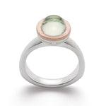 925/- Ring, teils rosa fg matt/gebürstet, GRÜNER Amethyst 2,52CT