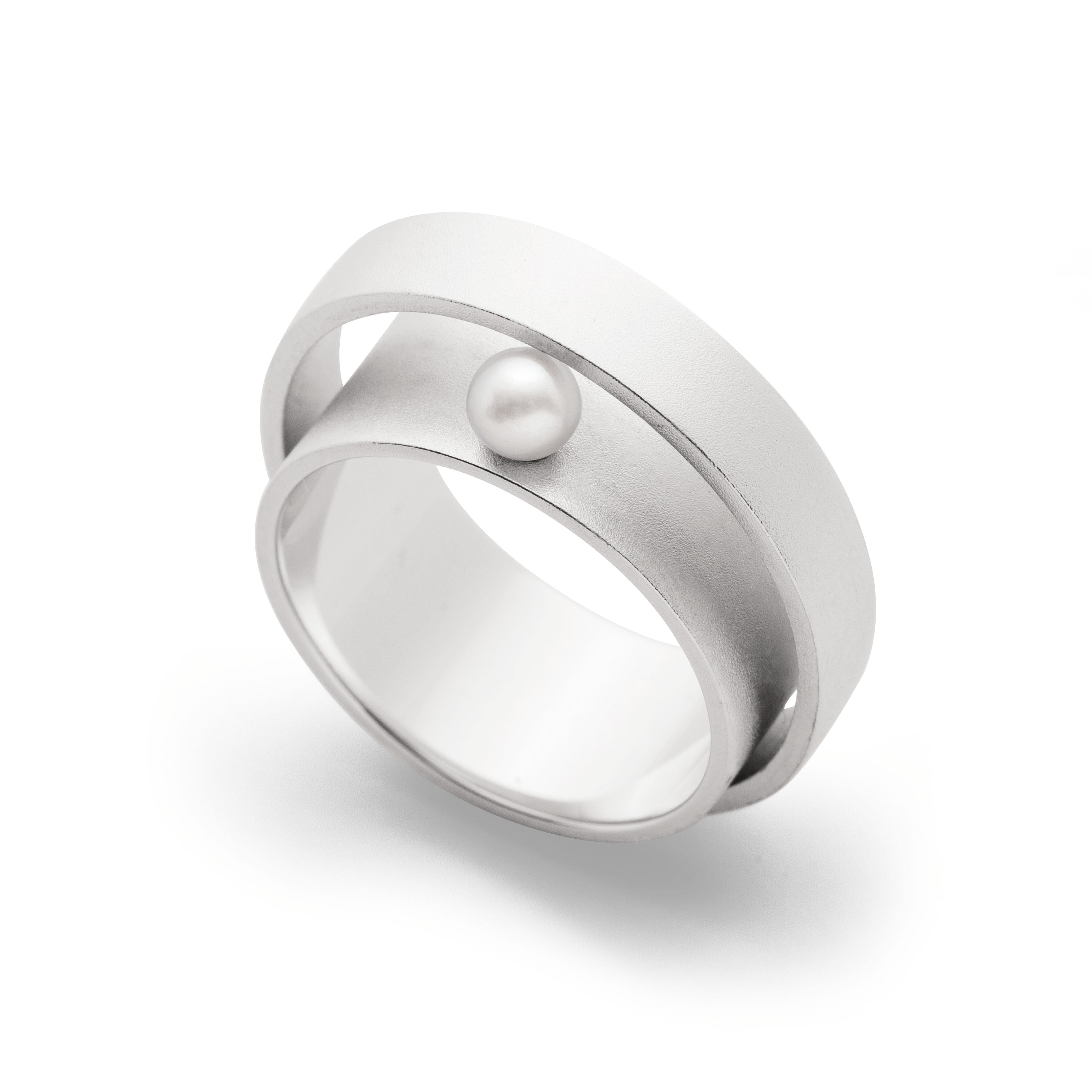 925/- Ring, rho. mat, kulturperle