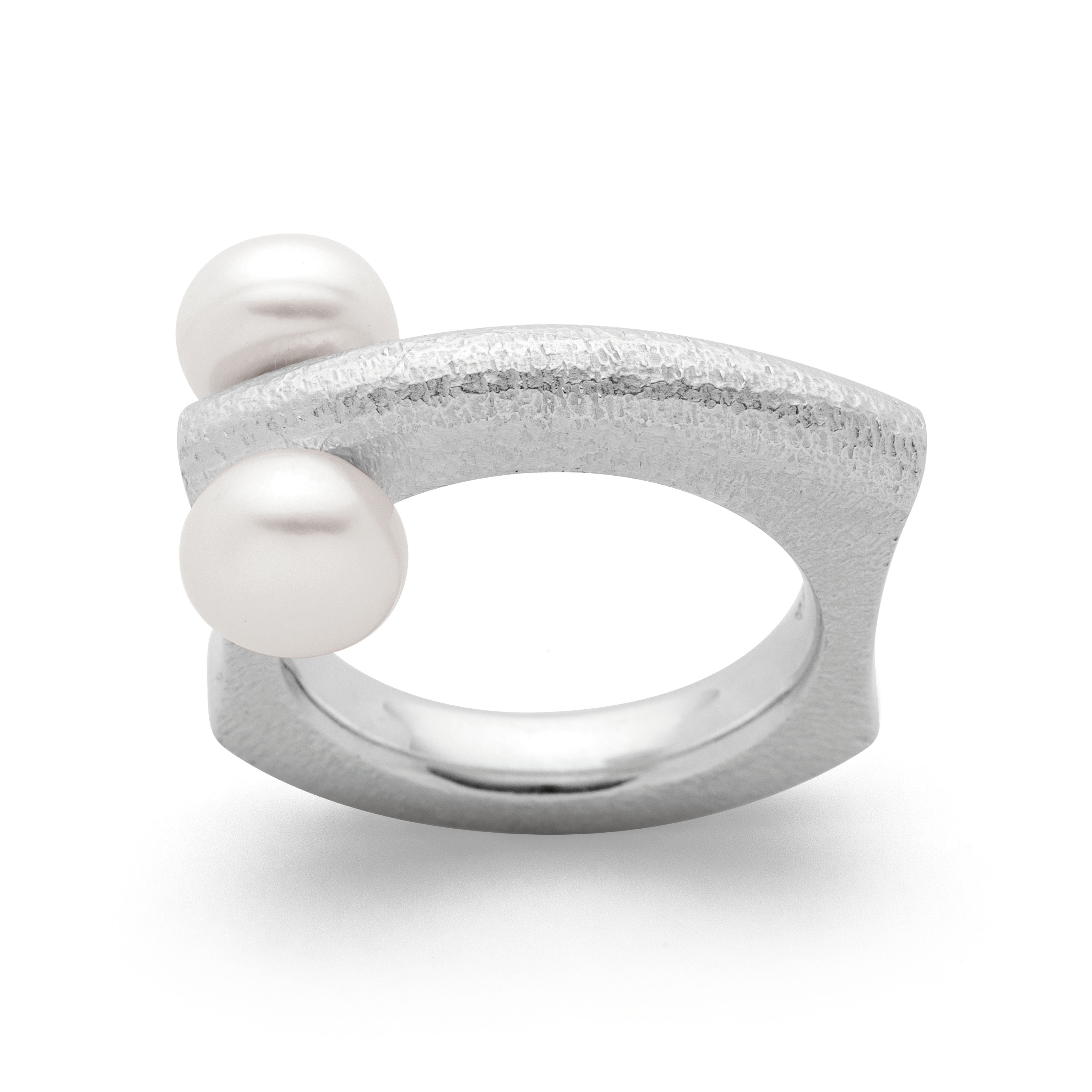 925/- Ring, rho.-matt, Zuchtperle 5,32CT