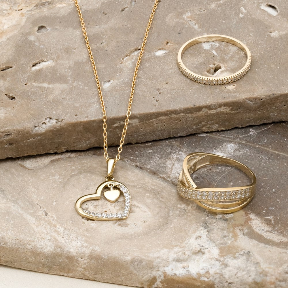 8kt. guldring alliance m/cz