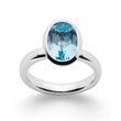 925/- Ringblank, blå topas 3,78ct