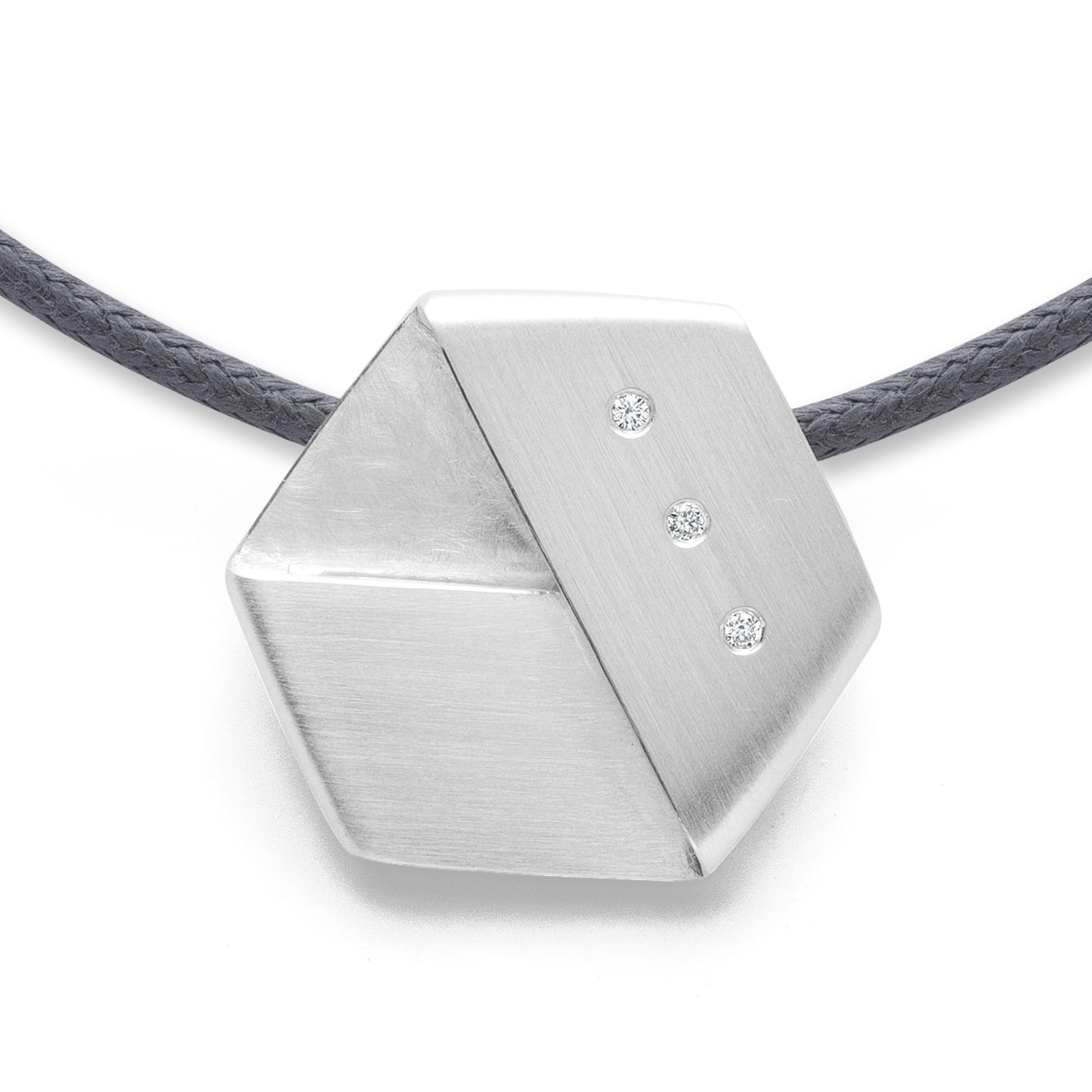 925/- Vedhæng mat/børstet, dia. 0,03CT