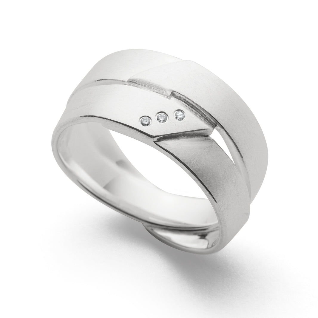 925/- Ring mat, dia. 0,015CT