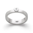 925/- Ring matt/glänzend, Brillant 0,03ct W-SI
