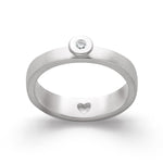925/- Ring matt/glänzend, Brillant 0,03ct W-SI