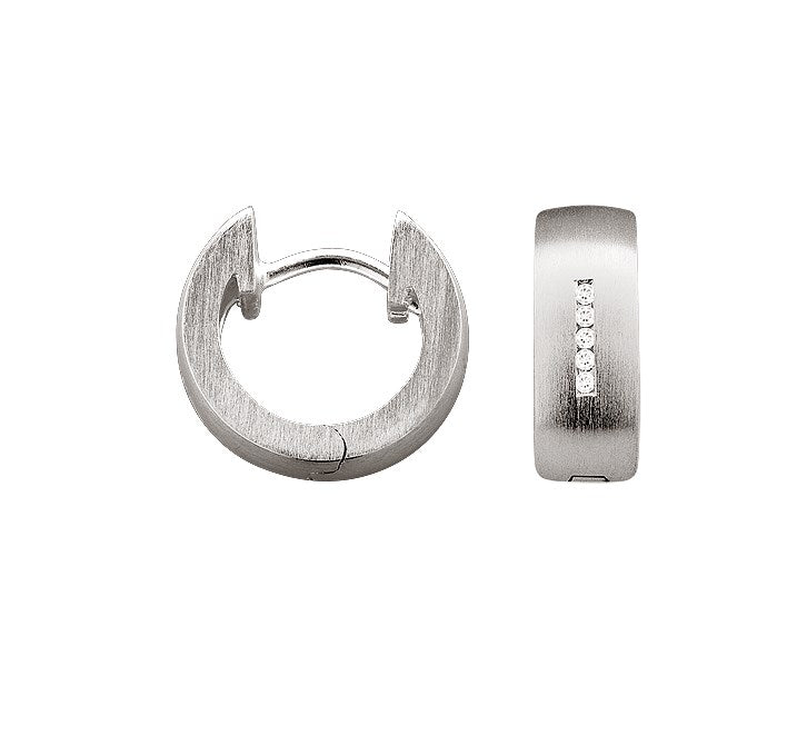 925/- creole matte, dia. is 0.05ct W-SI