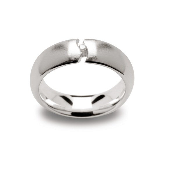 925/- Ringmatte, Durchm. 0,03 CT W-SI