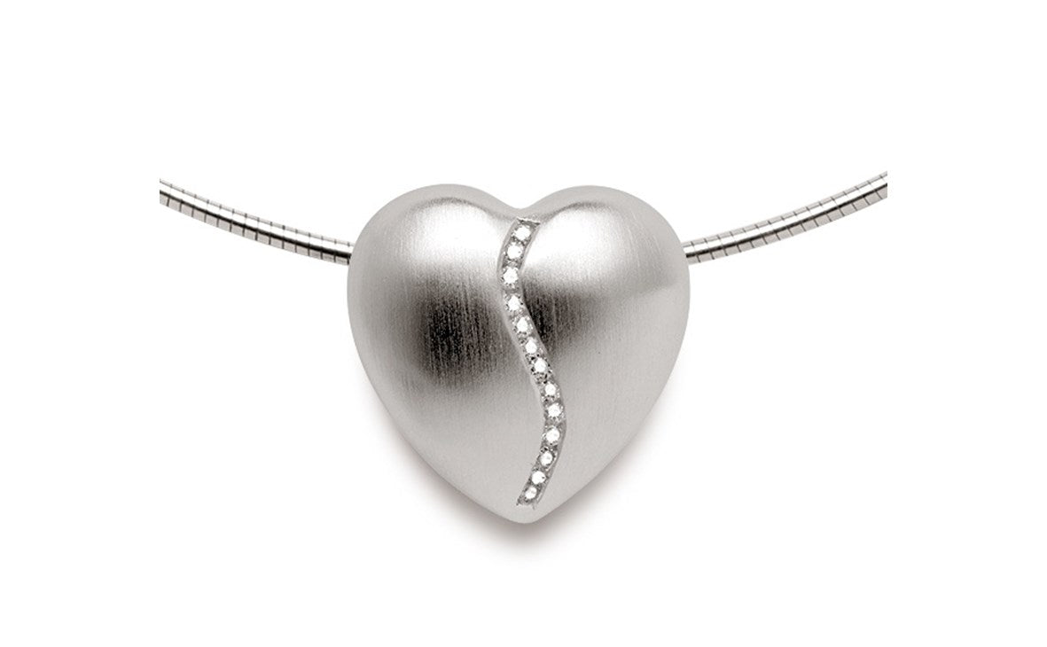 925/- Vedhæng mat, dia.er 0,065ct W-SI
