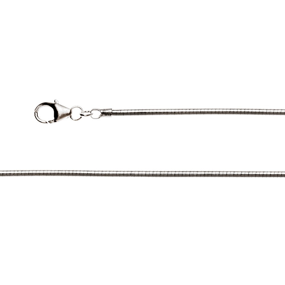 925/- Omega Kette Tonda mit Karabiner 2,0mm 45cm - 45 / Nicht rhodiniert