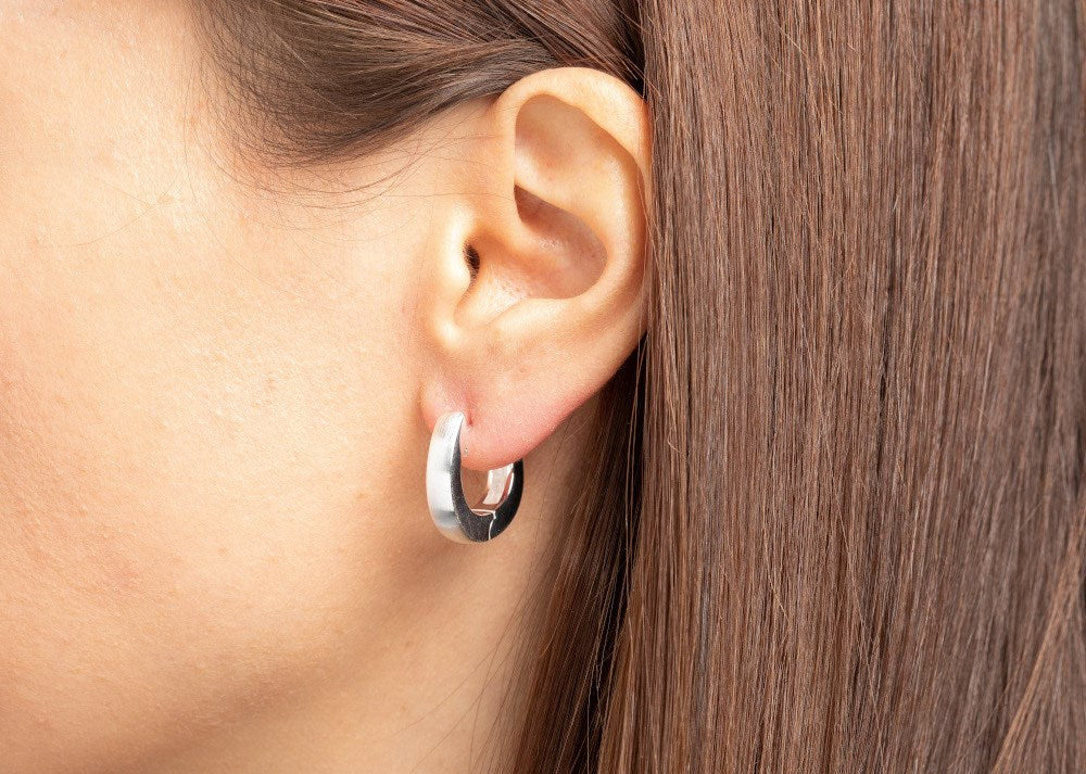 925/- hinge earrings satin/ pol.
