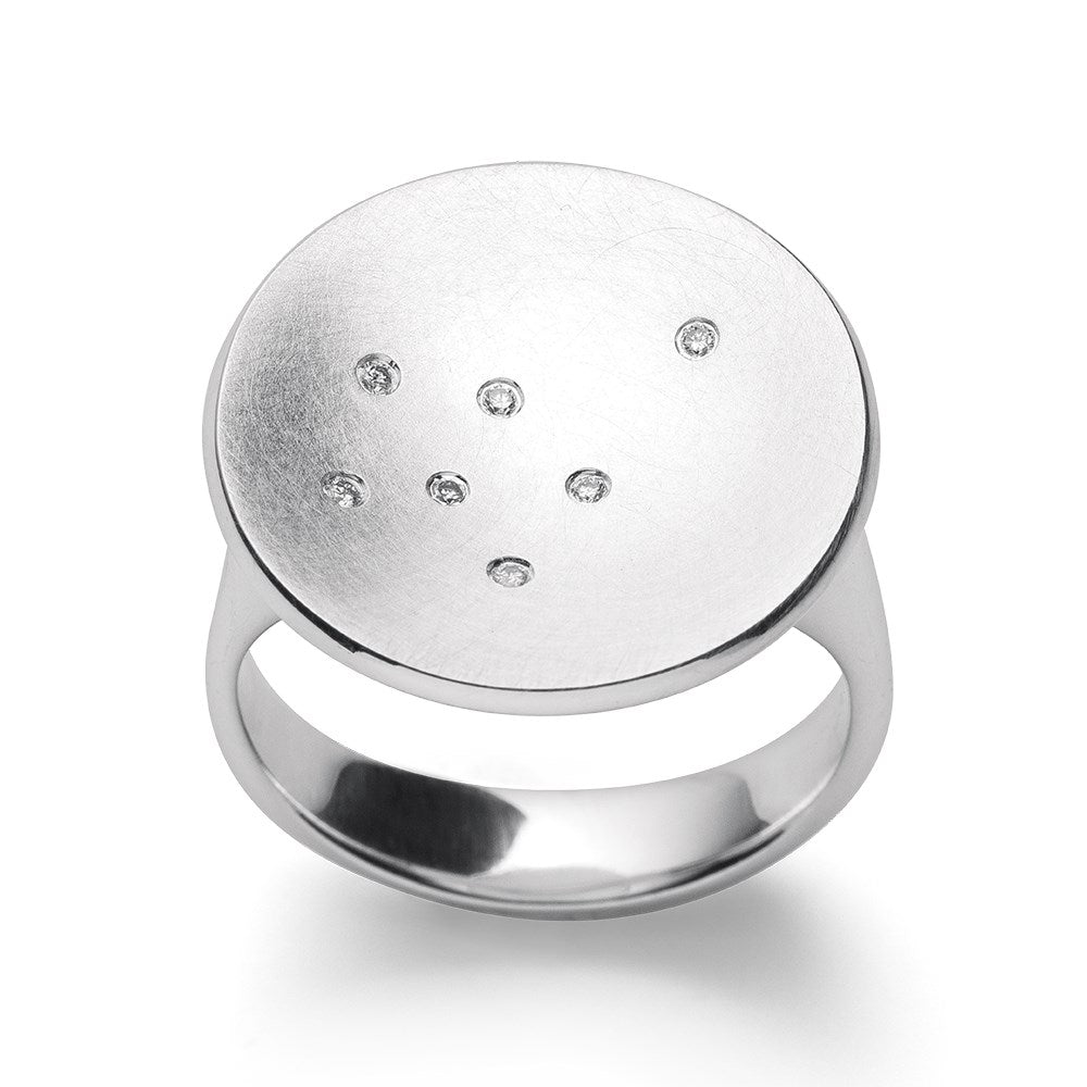 925/- Ring matt/glänzend, Durchmesser ist 0,035ct W-SI