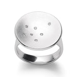 925/- Ring matt/glänzend, Durchmesser ist 0,035ct W-SI
