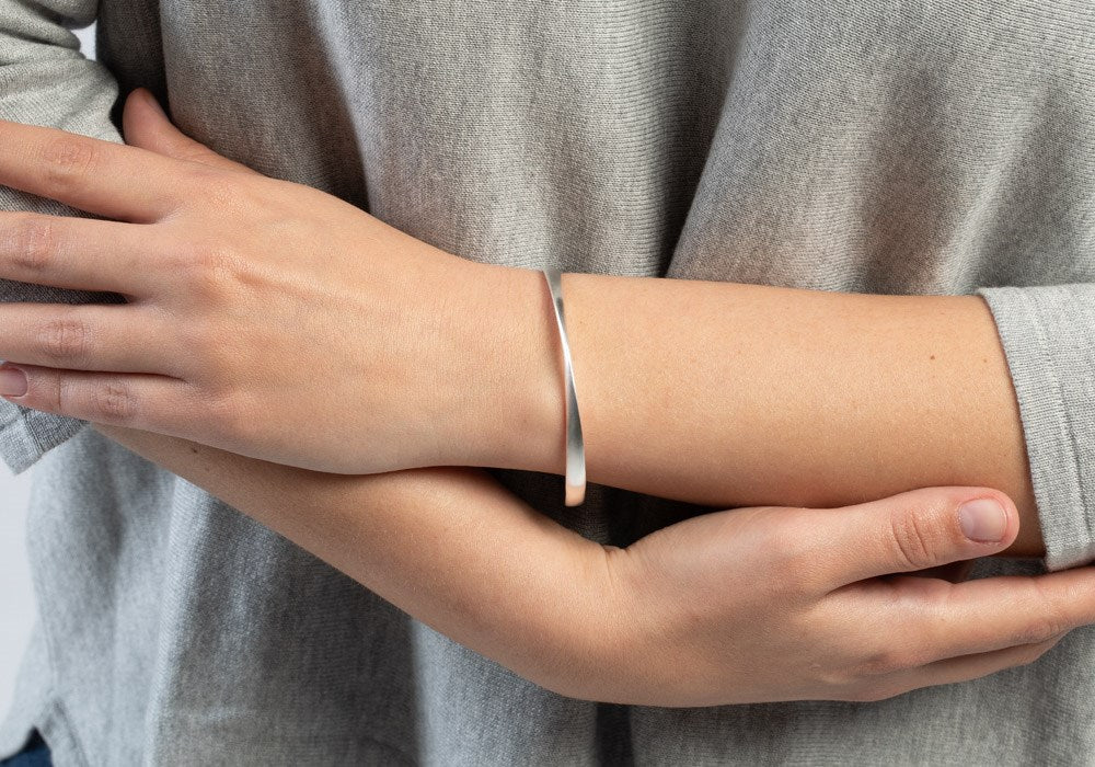 925/- Armband, mattiert - Nicht rhodiniert
