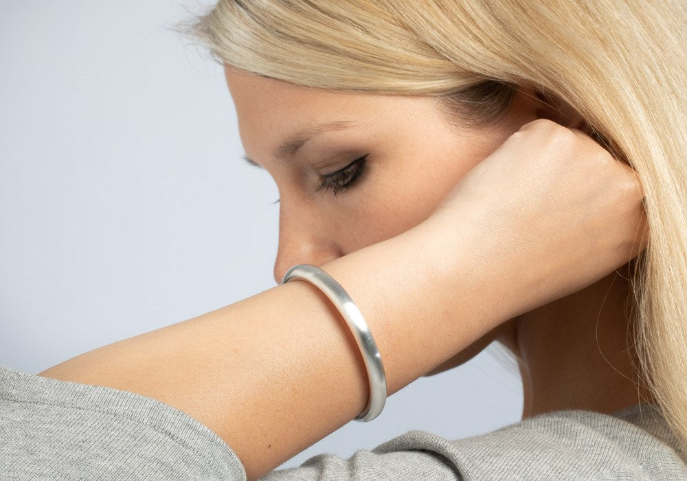 925/- Armband, mattiert - Nicht rhodiniert