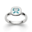 925/- Ring, rho. Poliert, Blau Topas 1,07ct