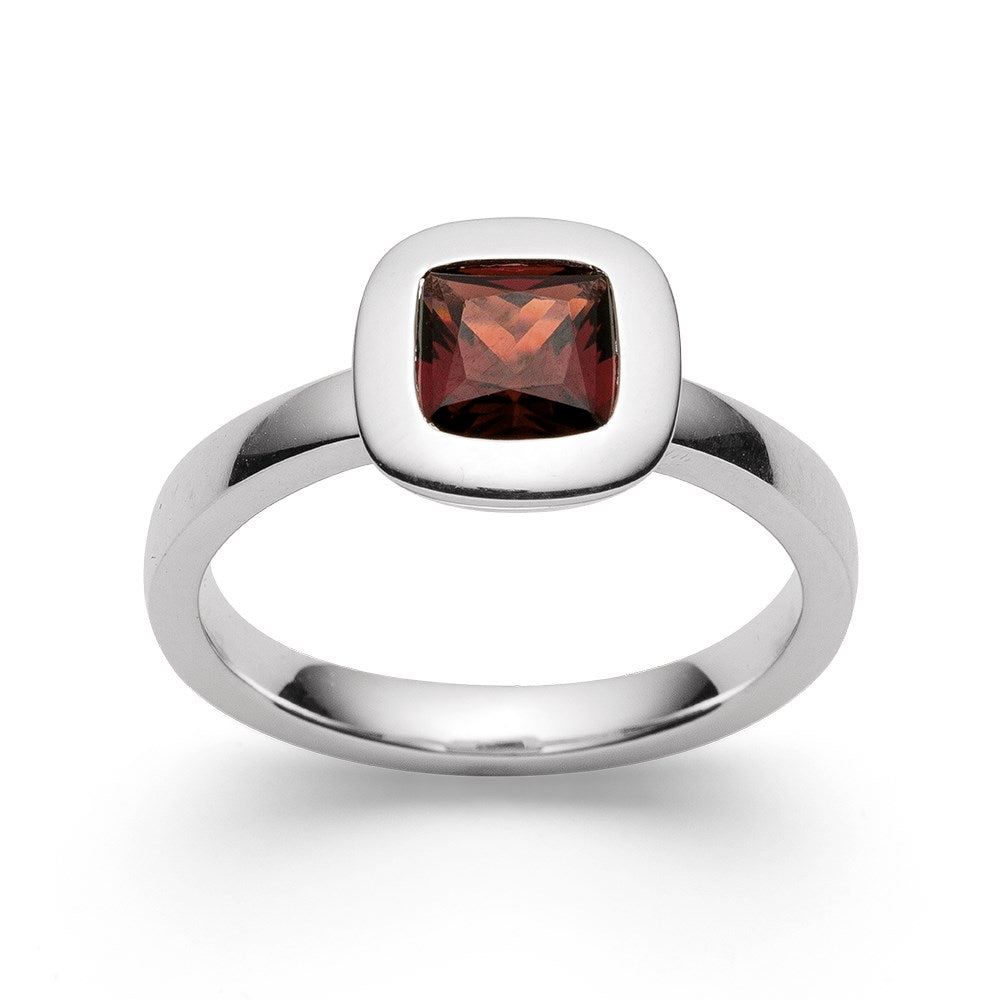 925/- Ringrohling, Granat 1,30 ct - 52 / Nicht rhodiniert