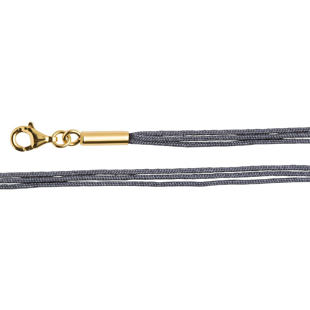 Baumwollband 3er grau, 925/- Karabiner vg.