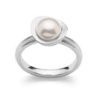 925/- Ring, matt rho., weiße Zuchtperle 2,66 ct