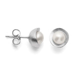 925/- earstud, rho. scratch, pearls