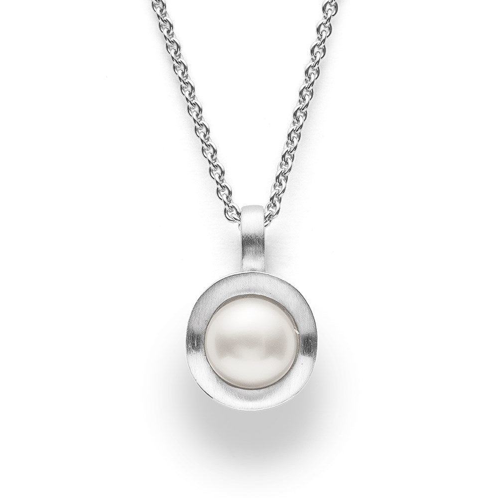 925/- Anhänger, rho. matt., Zuchtperle 2,66ct