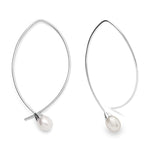 925/- earrings, rho. satin, pearls