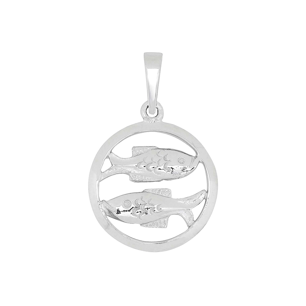 Rhod. sølvvedhæng FISKEN 15mm