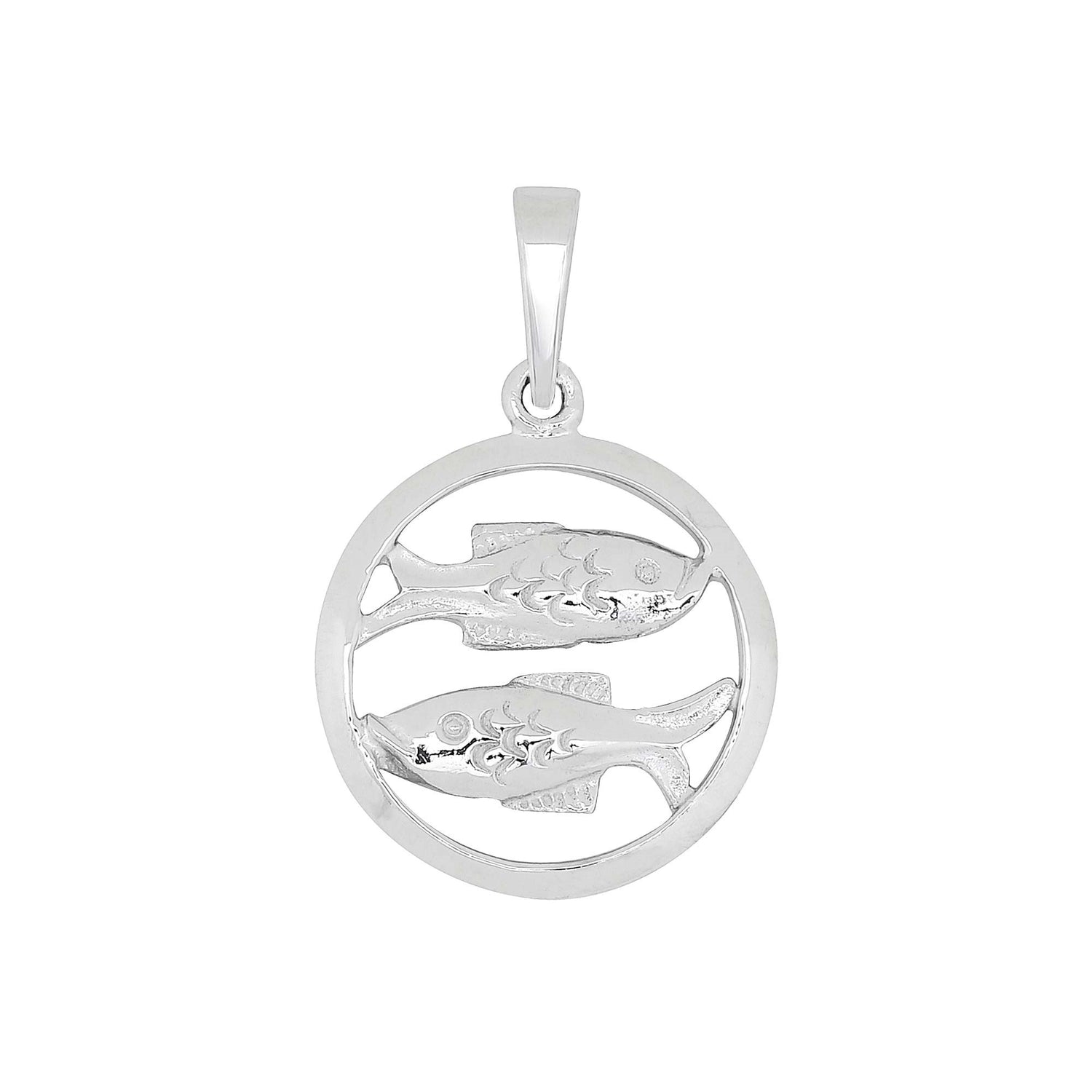 Rhod. sølvvedhæng FISKEN 15mm