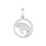 Rhod. silver pendant Capricorn 15mm