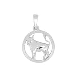Rhod. silver pendant Taurus 15mm