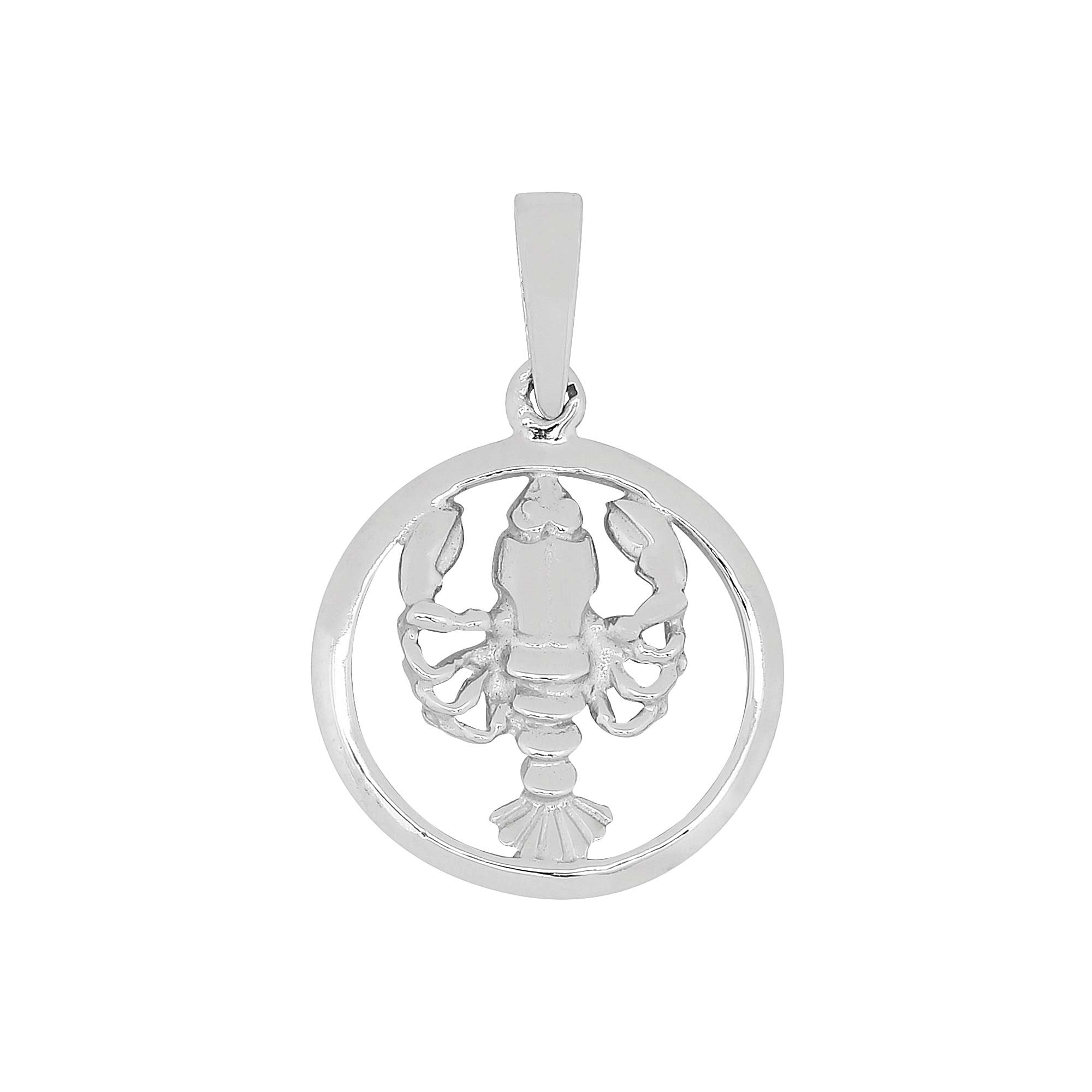 Rhod. silver pendant Cancer 15mm