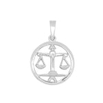 Rhod. silver pendant Libra 15mm
