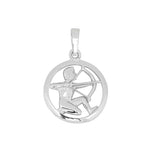 Rhod. silver pendant Sagittarius 15mm
