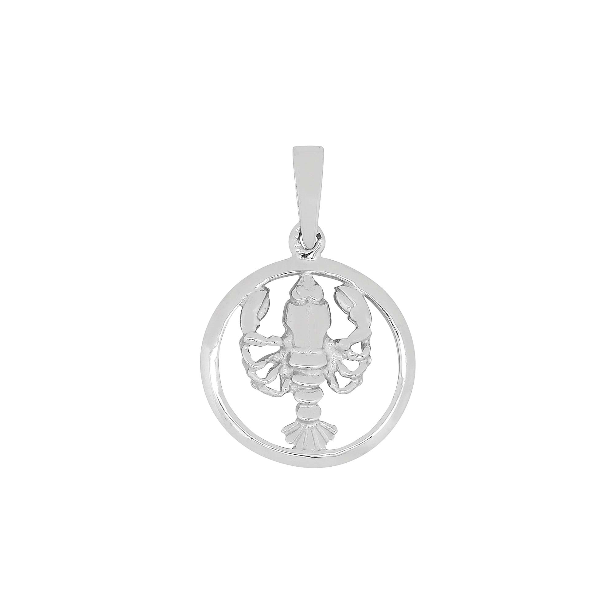 Rhod. silver pendant Cancer 12mm