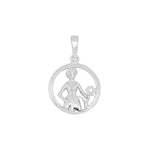 Rhod. silver pendant Virgo 12mm