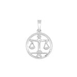 Rhod. silver pendant Libra 12mm