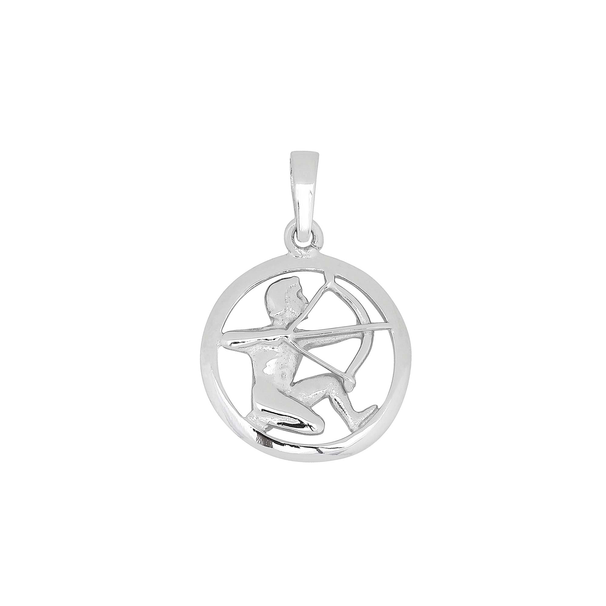 Rhod. silver pendant Sagittarius 12mm