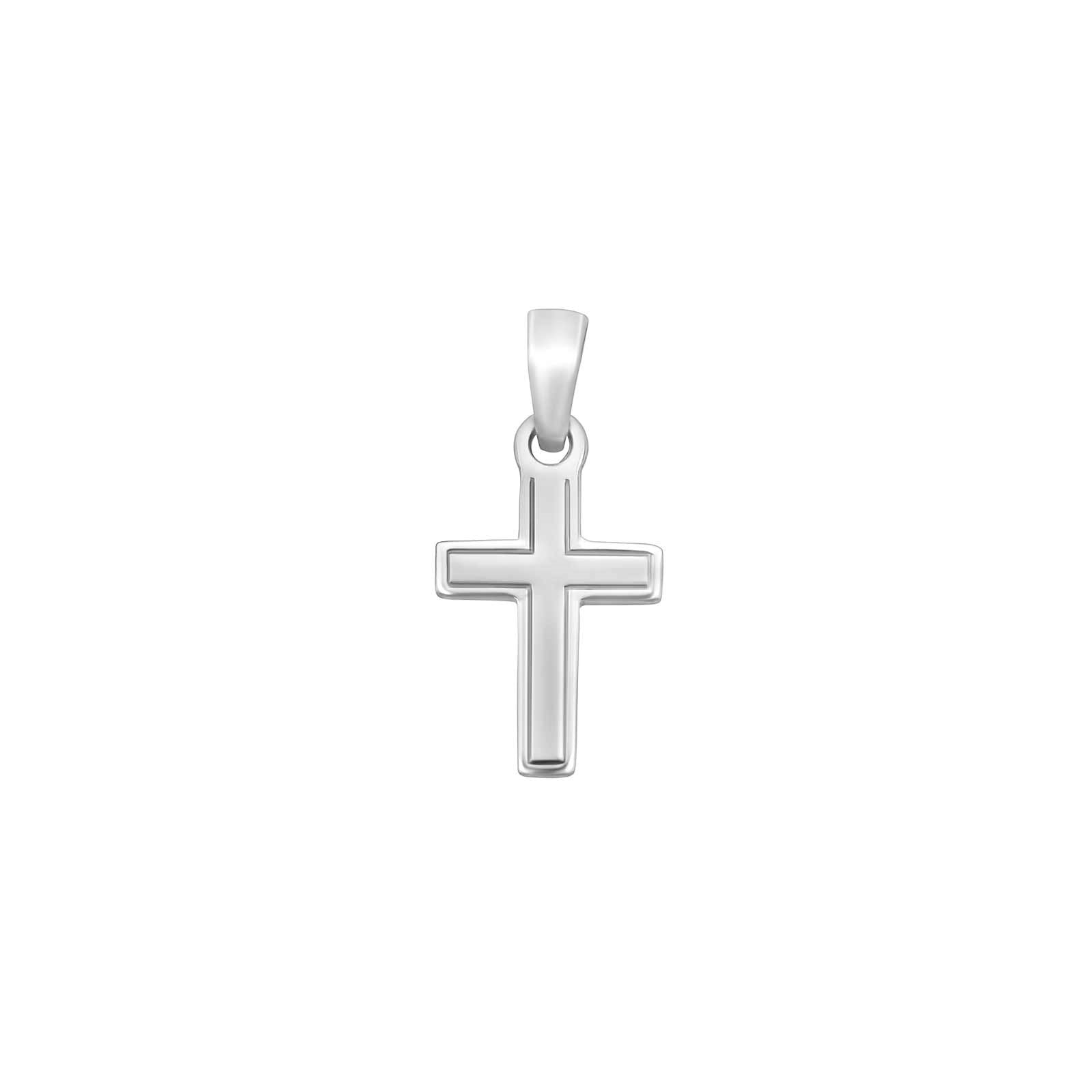 Siersbøl silver rhod. pendant/charm cross 16mm