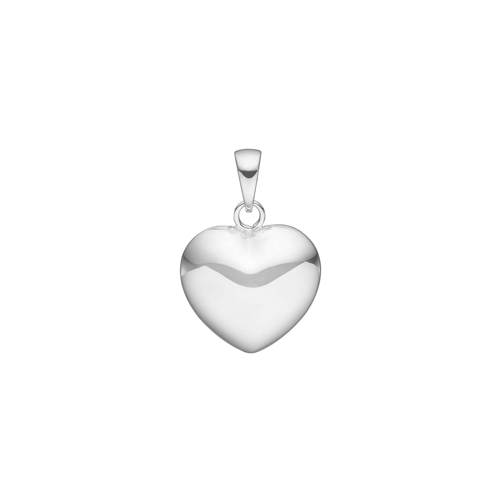 Siersbøl silver rhodium-plated pendant heart 15mm
