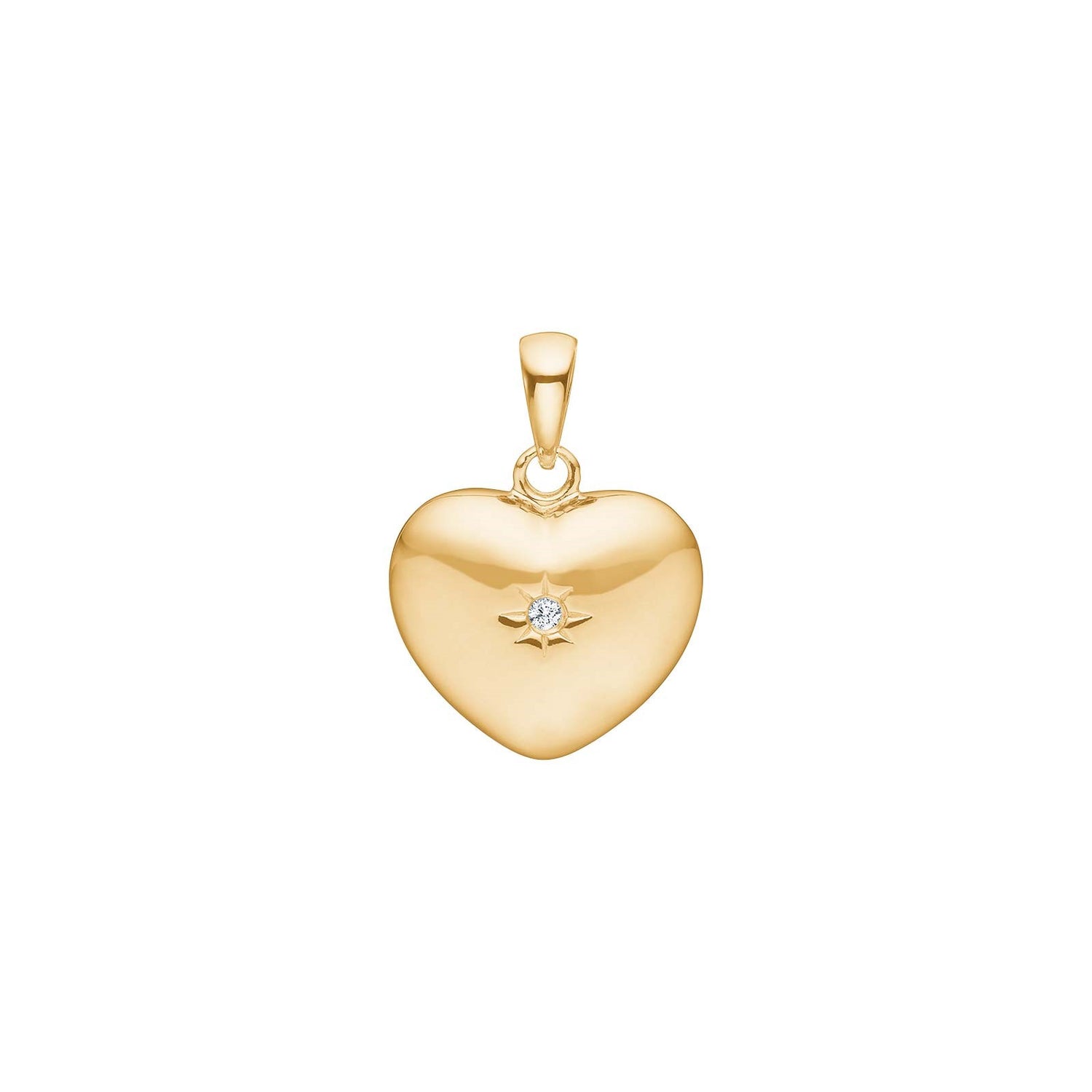 Siersbøl 14kt. Gold Herz m. Dia. 0.015ct TWSI