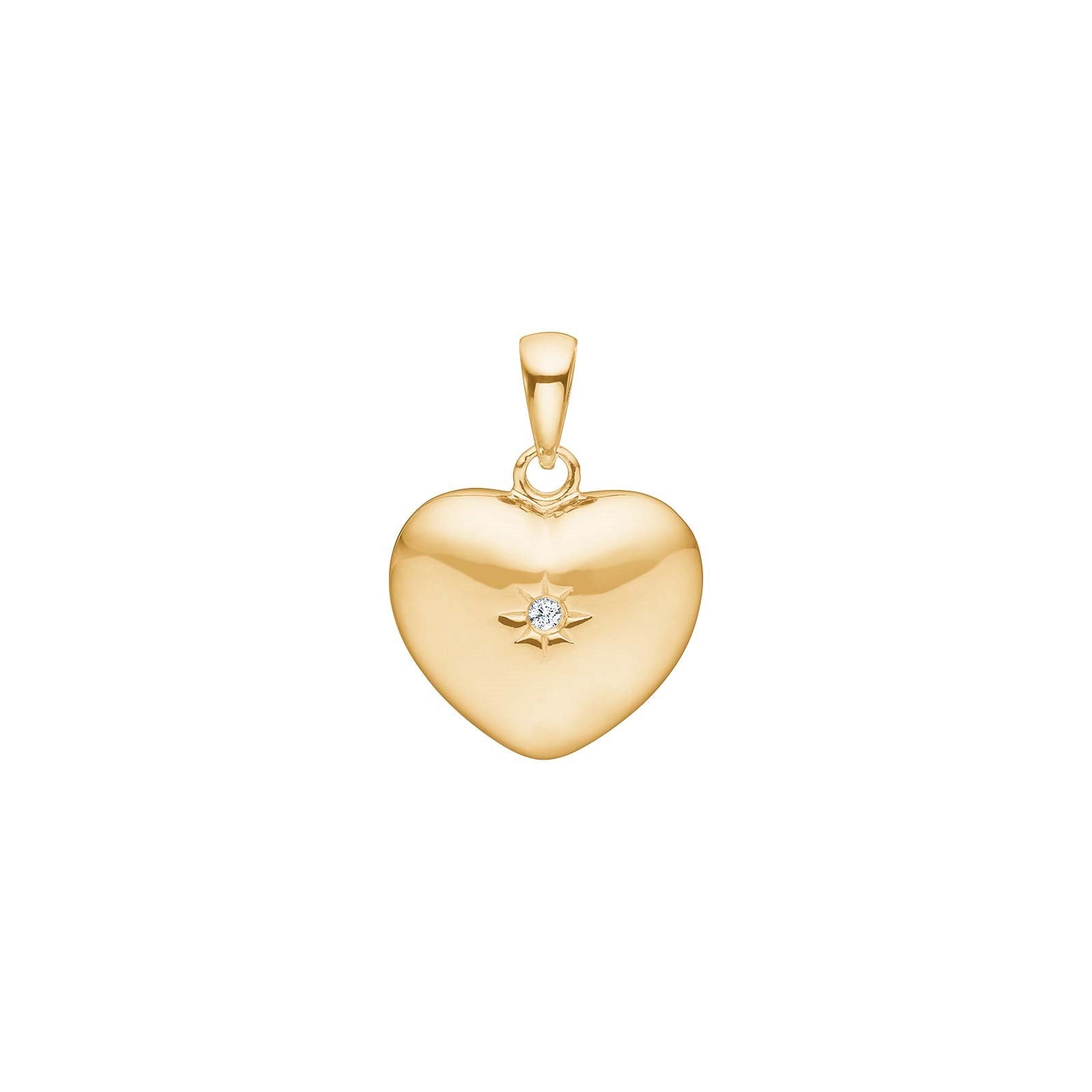 Siersbøl 14kt. Gold Herz m. Dia. 0.015ct TWSI