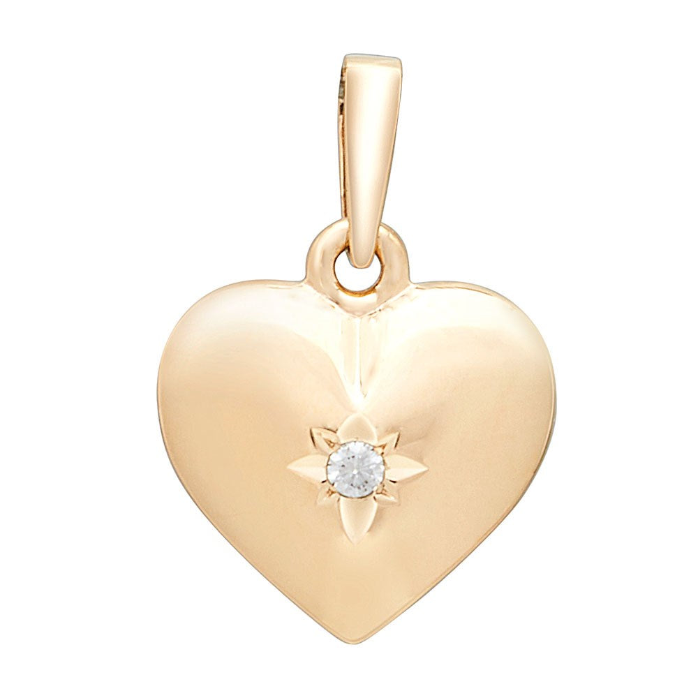 Siersbøl 14ct. heart with dia. 0.015ct TWSI