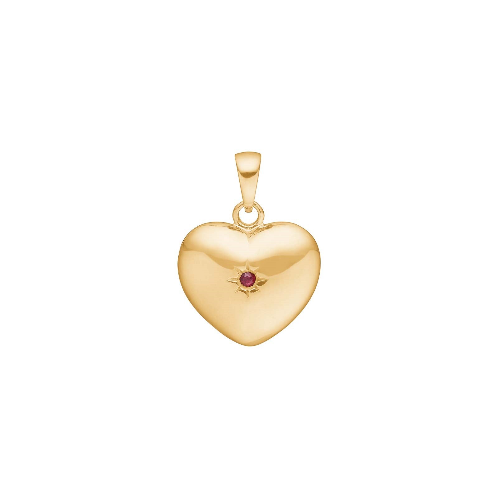 Siersbøl 14kt. Gold Herz m. Rubin
