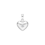 Siersbøl silver rhod. pendant heart with cz 20x15mm